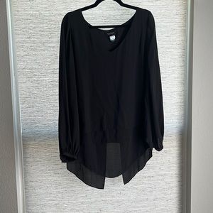 WHBM black layered blouse.